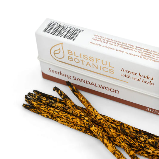 🌰 Incienso Natural de Sándalo Calmante – Blissful Botanics 🌿